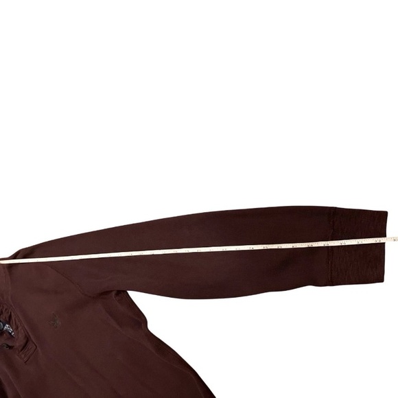 American Eagle Heavyweight Henley Sweater XL Maroon 100% Cotton - Picture 9 of 9